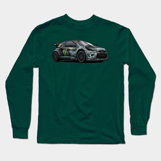 Citroen DS3 WRX - Liam Doran Long Sleeve T-Shirt by Mario Ramos Rally Art